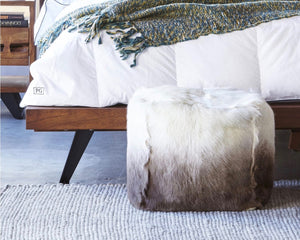 GOAT FUR POUF IN STYLISH FASHION FOR ROOM GLAM DECOR